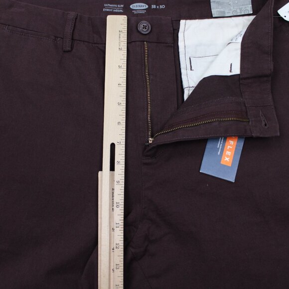 Old Navy Ultimate Slim Chino Pants NWT Mens 38x30 Red Built-In Flex Stretch - Picture 9 of 16